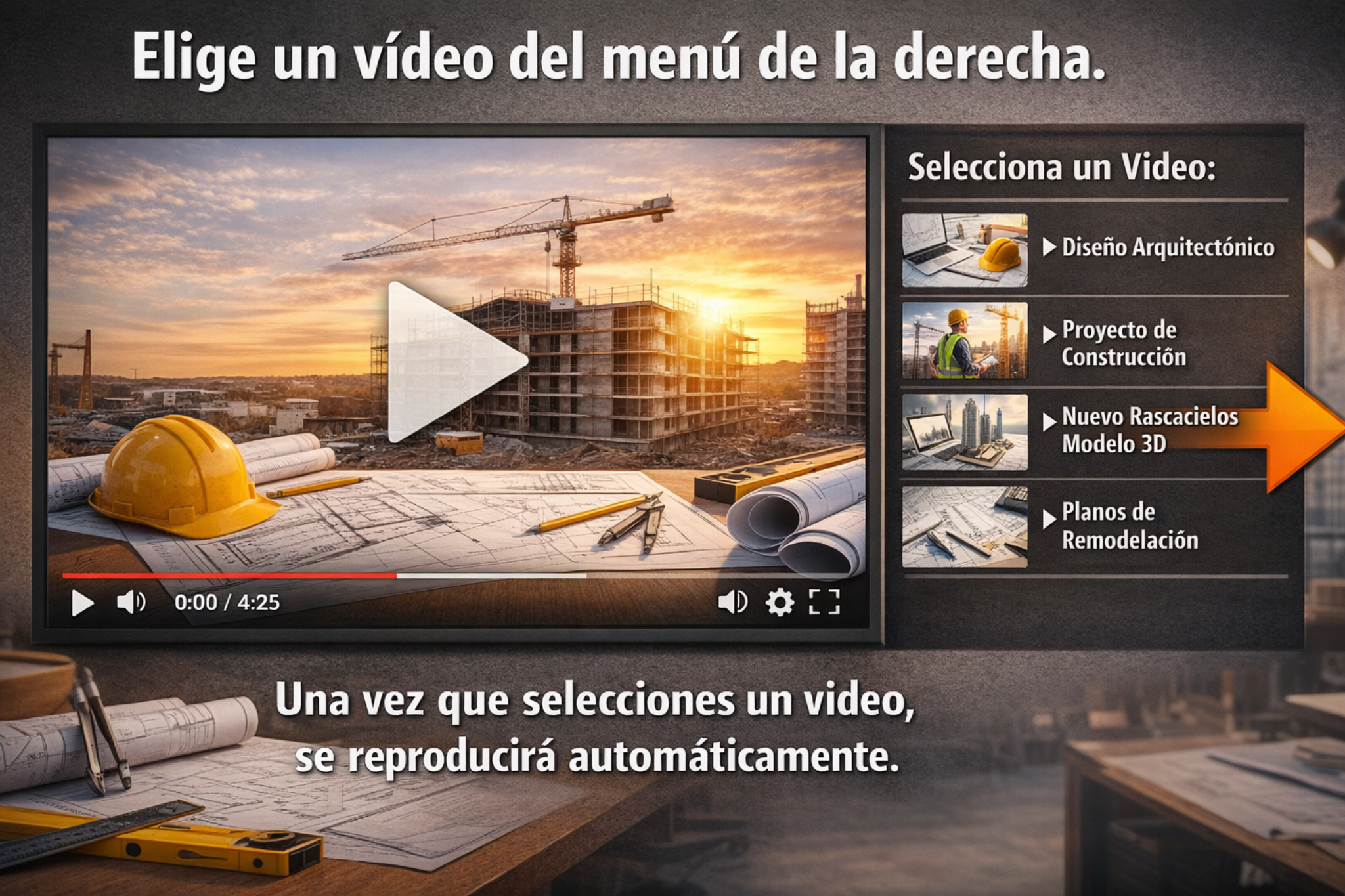 Seleccione un video del menú